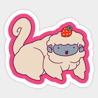 Fluffy Strawberry Monkey Sticker